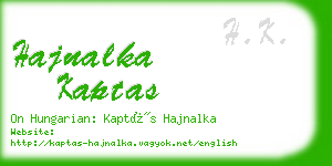 hajnalka kaptas business card